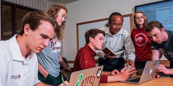 students in class with professor